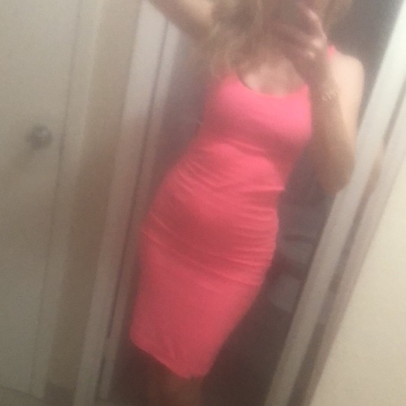 Neon pink summer tank dress - Picture 3 of 4